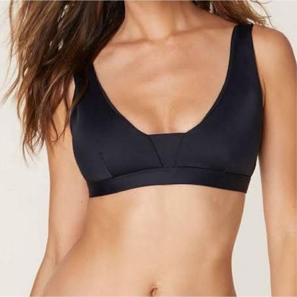 Andie Tahiti Swim Top Black Size Large Nwt Eco
